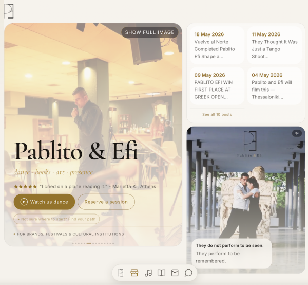 The Tango Secrets Launches Pablito Efis Official Universe A New Digital Home For Their Choreographies Stories And Creative Journey